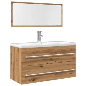 Juego de muebles baño 2 piezas madera ingeniería roble artisan by , Bathroom furniture - Ref: Foro24-856389, Price: 97,27 €, ...