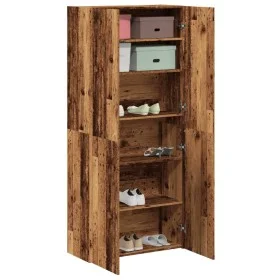 Mueble zapatero de madera ingeniería envejecida 80x35,5x180 cm by , Shoe racks and shoe organizers - Ref: Foro24-855818, Pric...