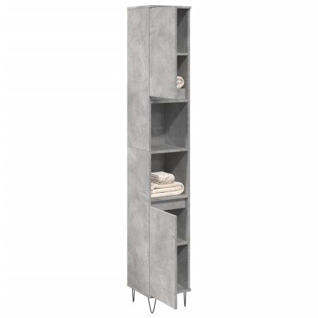 Armario de baño madera contrachapada gris hormigón 30x30x190 cm von , Badezimmermöbel - Ref: Foro24-857198, Preis: 71,29 €, R...