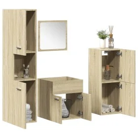 Juego de muebles de baño 4 pzas contrachapada roble Sonoma von , Badezimmermöbel - Ref: Foro24-3324989, Preis: 124,23 €, Raba...