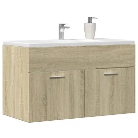 Mueble de lavabo de baño madera roble Sonoma 90x38,5x46 cm von , Badezimmermöbel - Ref: Foro24-856213, Preis: 45,25 €, Rabatt: %