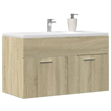 Mueble de lavabo de baño madera roble Sonoma 90x38,5x46 cm von , Badezimmermöbel - Ref: Foro24-856213, Preis: 45,25 €, Rabatt: %