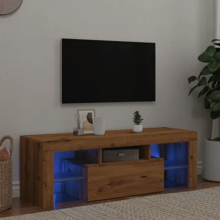 Mueble de TV luces LED madera roble artisan 120x36,5x40 cm von , TV-Möbel - Ref: Foro24-856302, Preis: 103,98 €, Rabatt: %