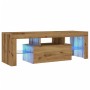 Mueble de TV luces LED madera roble artisan 120x36,5x40 cm von , TV-Möbel - Ref: Foro24-856302, Preis: 108,14 €, Rabatt: %