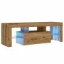 Mueble de TV luces LED madera roble artisan 120x36,5x40 cm von , TV-Möbel - Ref: Foro24-856302, Preis: 103,98 €, Rabatt: %