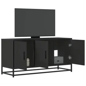 Mueble de TV madera de ingeniería y metal negro 100x35x50 cm von , TV-Möbel - Ref: Foro24-848829, Preis: 83,43 €, Rabatt: %