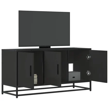 Mueble de TV madera de ingeniería y metal negro 100x35x50 cm von , TV-Möbel - Ref: Foro24-848829, Preis: 83,43 €, Rabatt: %