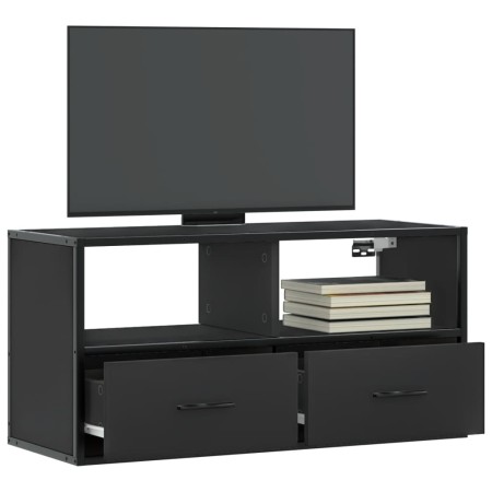 Mueble de TV metal y madera de ingeniería negro 80x31x39,5 cm de , Muebles TV - Ref: Foro24-848919, Precio: 62,88 €, Descuent...