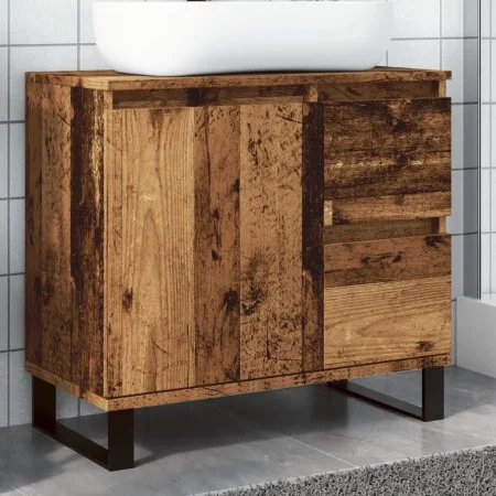 Mueble de lavabo madera de ingeniería envejecida 65x33x60 cm by , Bathroom furniture - Ref: Foro24-857229, Price: 100,68 €, D...
