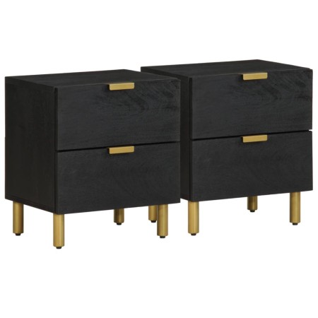 Mesitas de noche 2 uds madera maciza de mango negro 40x33x46 cm von , Nachttische - Ref: Foro24-4017647, Preis: 123,50 €, Rab...