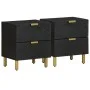 Mesitas de noche 2 uds madera maciza de mango negro 40x33x46 cm by , Nightstands - Ref: Foro24-4017647, Price: 121,76 €, Disc...