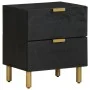 Mesitas de noche 2 uds madera maciza de mango negro 40x33x46 cm by , Nightstands - Ref: Foro24-4017647, Price: 121,76 €, Disc...