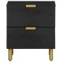 Mesitas de noche 2 uds madera maciza de mango negro 40x33x46 cm by , Nightstands - Ref: Foro24-4017647, Price: 121,76 €, Disc...