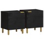 Mesitas de noche 2 uds madera maciza de mango negro 40x33x46 cm de , Mesitas de noche - Ref: Foro24-4017645, Precio: 94,83 €,...
