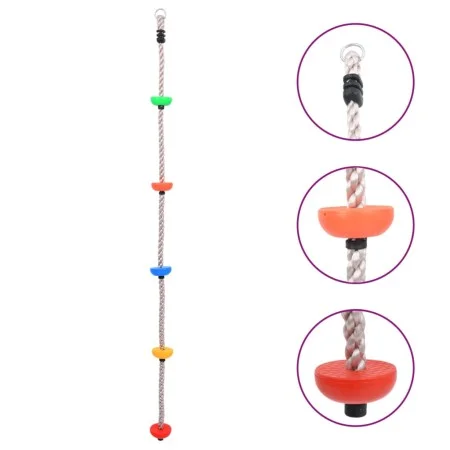 Cuerda de escalada con plataformas 200 cm de vidaXL, Cuerda de escalada - Ref: Foro24-93151, Precio: 29,49 €, Descuento: %