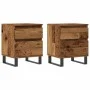 Mesitas de noche 2 uds madera ingeniería envejecida 40x35x50 cm de , Mesitas de noche - Ref: Foro24-857437, Precio: 95,21 €, ...