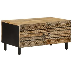 Mesa de centro madera maciza de mango rugosa negro 80x50x40 cm by , Coffee table - Ref: Foro24-4018633, Price: 97,20 €, Disco...