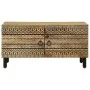 Mesa de centro madera maciza de mango rugosa negro 80x50x40 cm by , Coffee table - Ref: Foro24-4018633, Price: 97,20 €, Disco...