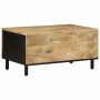 Mesa de centro madera maciza de mango rugosa negro 80x50x40 cm de , Mesas de centro - Ref: Foro24-4018633, Precio: 98,41 €, D...