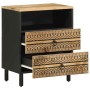 Mesita de noche madera maciza de mango rugosa negro 50x33x62 cm by , Nightstands - Ref: Foro24-4018638, Price: 95,64 €, Disco...