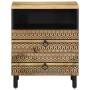Mesita de noche madera maciza de mango rugosa negro 50x33x62 cm by , Nightstands - Ref: Foro24-4018638, Price: 95,64 €, Disco...