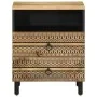 Mesita de noche madera maciza de mango rugosa negro 50x33x62 cm de , Mesitas de noche - Ref: Foro24-4018638, Precio: 94,13 €,...