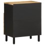 Mesita de noche madera maciza de mango rugosa negro 50x33x62 cm by , Nightstands - Ref: Foro24-4018638, Price: 95,64 €, Disco...