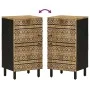Aparador de madera maciza de mango rugosa 40x33,5x75 cm by , CD and DVD storage - Ref: Foro24-4018652, Price: 83,94 €, Discou...