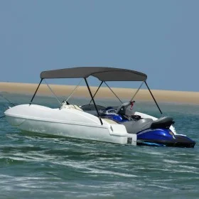 Bimini-Markise mit 2 anthrazitgrauen Bögen 180x150x110 cm von vidaXL, Aufbewahrungsabdeckungen für Boote - Ref: Foro24-93131,...