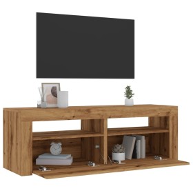 Mueble de TV luces LED madera roble artisan 120x35x40 cm de , Muebles TV - Ref: Foro24-856314, Precio: 83,03 €, Descuento: %