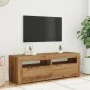Mueble de TV luces LED madera roble artisan 120x35x40 cm by , TV Furniture - Ref: Foro24-856314, Price: 89,42 €, Discount: %