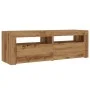 Mueble de TV luces LED madera roble artisan 120x35x40 cm by , TV Furniture - Ref: Foro24-856314, Price: 89,42 €, Discount: %