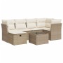 Set sofás de jardín 7 piezas y cojines ratán sintético beige von , Gartensets - Ref: Foro24-3325294, Preis: 500,08 €, Rabatt: %