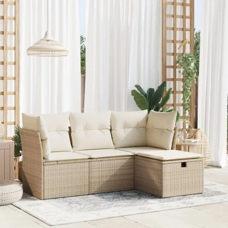 Juego de sofás jardín con cojines 4 pzas ratán sintético beige von , Gartensets - Ref: Foro24-3325254, Preis: 278,42 €, Rabat...