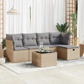 Juego de sofás jardín con cojines 6 pzas ratán sintético beige by , Garden sets - Ref: Foro24-3325275, Price: 353,93 €, Disco...