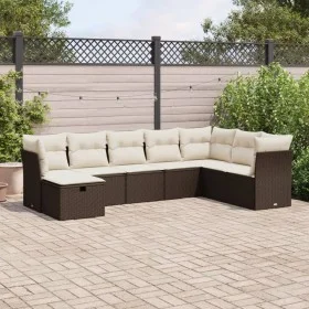 Set sofás de jardín 8 piezas y cojines ratán sintético marrón by , Garden sets - Ref: Foro24-3325339, Price: 528,12 €, Discou...