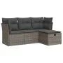 Set de sofás de jardín 4 pzas y cojines ratán sintético gris von , Gartensets - Ref: Foro24-3325256, Preis: 242,35 €, Rabatt: %