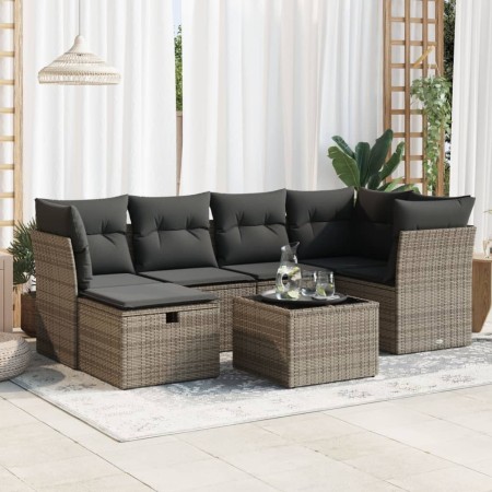 Set de sofás de jardín 7 pzas con cojines ratán sintético gris von , Gartensets - Ref: Foro24-3325296, Preis: 449,09 €, Rabat...