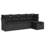Set de muebles de jardín 5 pzas y cojines ratán sintético negro de , Conjuntos de jardín - Ref: Foro24-3325261, Precio: 323,9...