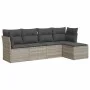 Set de sofás jardín y cojines 5 pzas ratán sintético gris claro von , Gartensets - Ref: Foro24-3325268, Preis: 338,50 €, Raba...