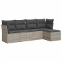 Set de sofás jardín y cojines 5 pzas ratán sintético gris claro by , Garden sets - Ref: Foro24-3325268, Price: 322,65 €, Disc...