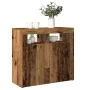 Aparador con luces LED madera ingeniería envejecida 80x35x75 cm de , Aparadores - Ref: Foro24-856361, Precio: 93,53 €, Descue...