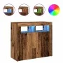 Aparador con luces LED madera ingeniería envejecida 80x35x75 cm de , Aparadores - Ref: Foro24-856361, Precio: 93,53 €, Descue...
