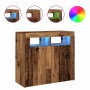 Aparador con luces LED madera ingeniería envejecida 80x35x75 cm by , Sideboards - Ref: Foro24-856361, Price: 95,07 €, Discoun...