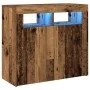 Aparador con luces LED madera ingeniería envejecida 80x35x75 cm de , Aparadores - Ref: Foro24-856361, Precio: 93,53 €, Descue...