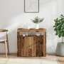 Aparador con luces LED madera ingeniería envejecida 80x35x75 cm de , Aparadores - Ref: Foro24-856361, Precio: 93,53 €, Descue...