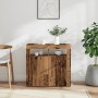 Aparador con luces LED madera ingeniería envejecida 80x35x75 cm by , Sideboards - Ref: Foro24-856361, Price: 95,07 €, Discoun...