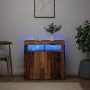 Aparador con luces LED madera ingeniería envejecida 80x35x75 cm de , Aparadores - Ref: Foro24-856361, Precio: 93,53 €, Descue...