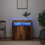 Aparador con luces LED madera ingeniería envejecida 80x35x75 cm by , Sideboards - Ref: Foro24-856361, Price: 95,07 €, Discoun...