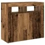 Aparador con luces LED madera ingeniería envejecida 80x35x75 cm de , Aparadores - Ref: Foro24-856361, Precio: 93,53 €, Descue...